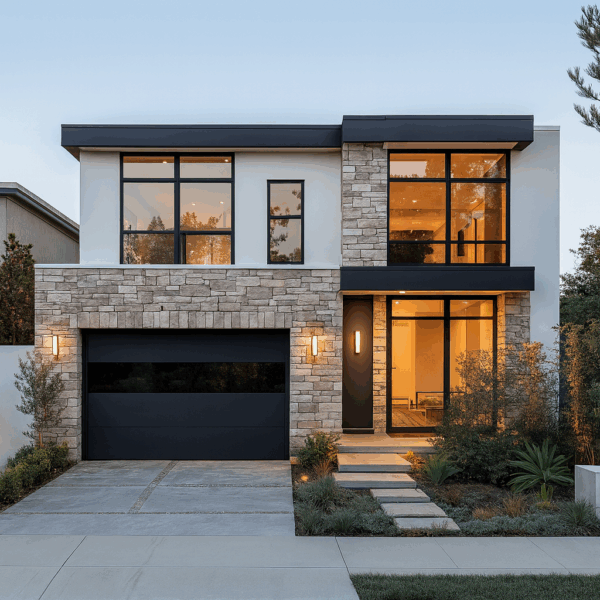 black magic • flush panel insulated garage doors