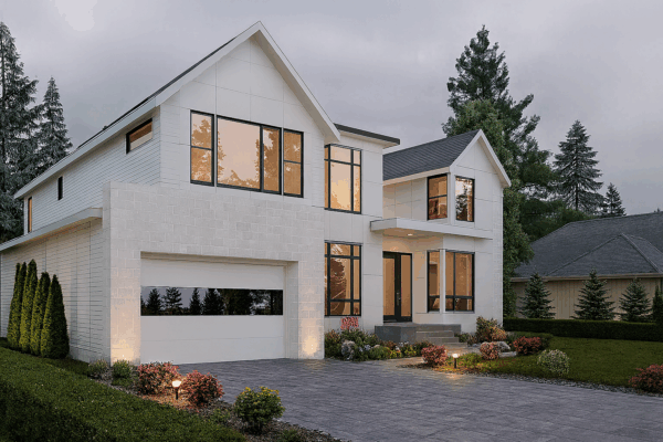 white wonder • flush panel insulated garage doors