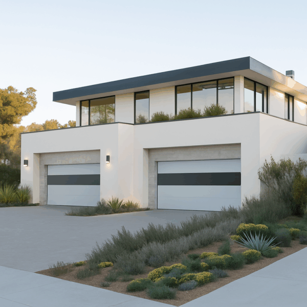 white wonder • flush panel insulated garage doors