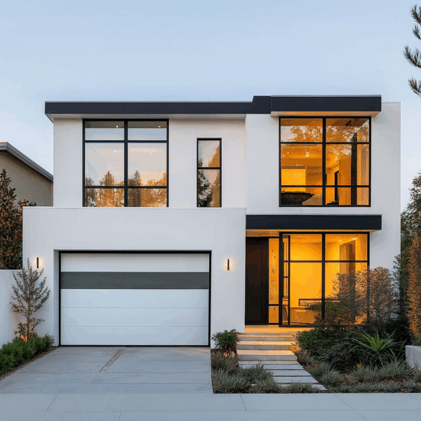 white wonder • flush panel insulated garage doors